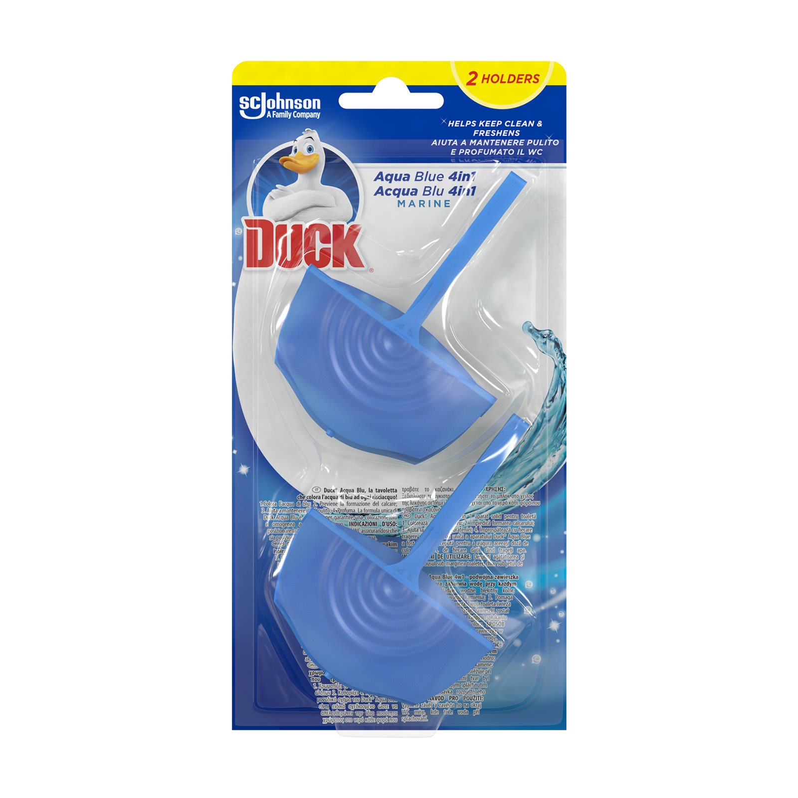 DUCK Wc Aqua Blue Στερεό Μπλοκ Τουαλέτας Marine 2x36g