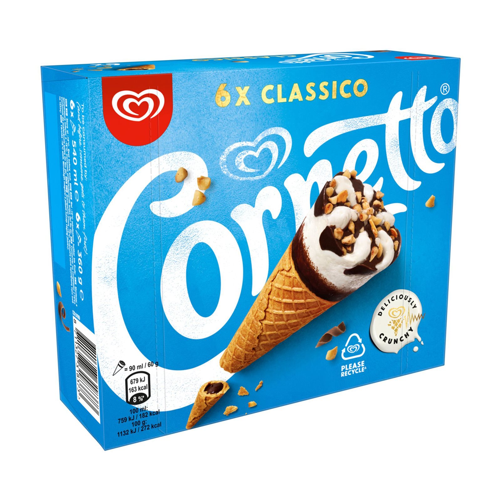 Cornetto Παγωτό Πύραυλος Classico 6τεμ 360gr 540ml ΣΚΛΑΒΕΝΙΤΗΣ 1302