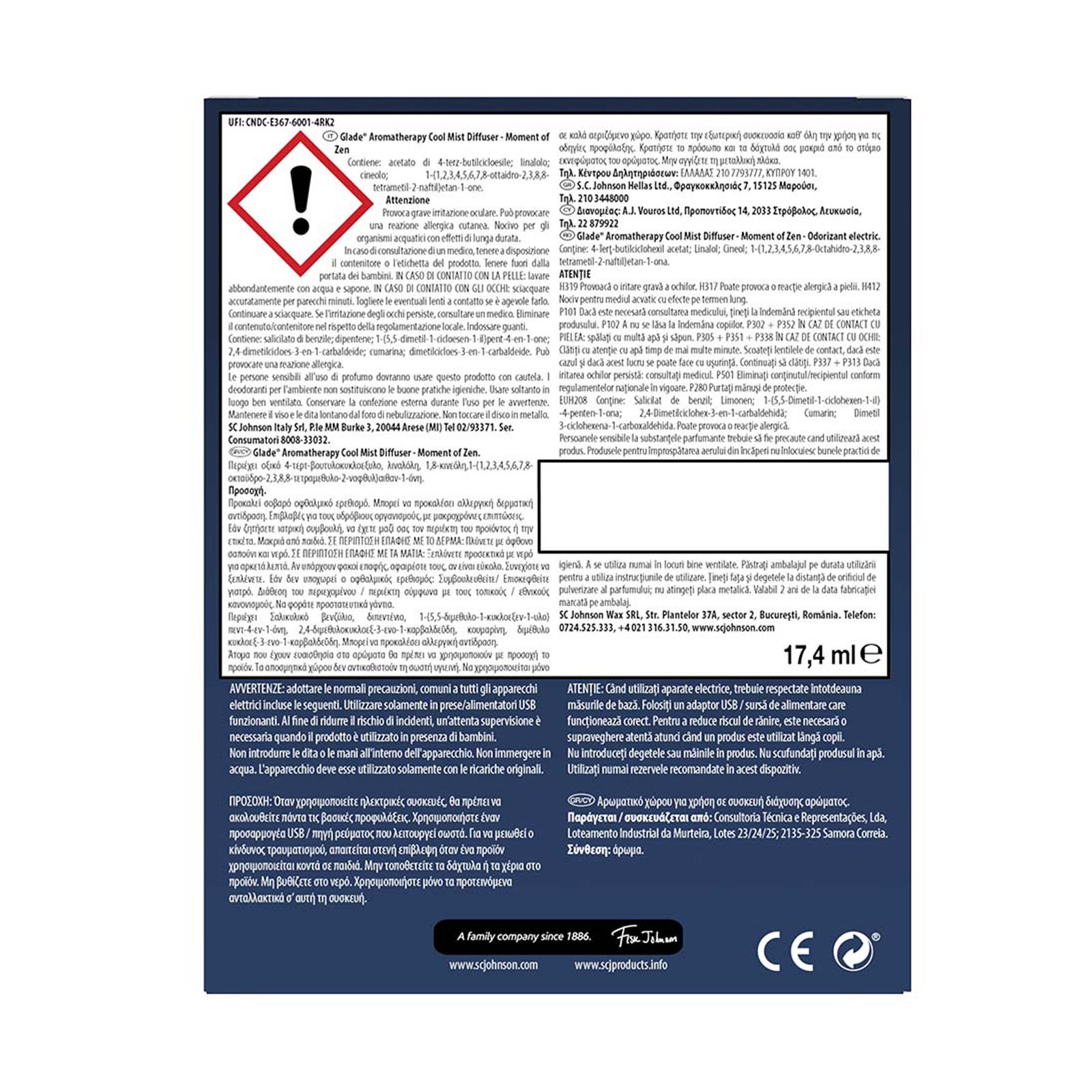 GLADE Aromatherapy Αρωματικό Χώρου Ηλεκτρικό με Φως Moment of Zen