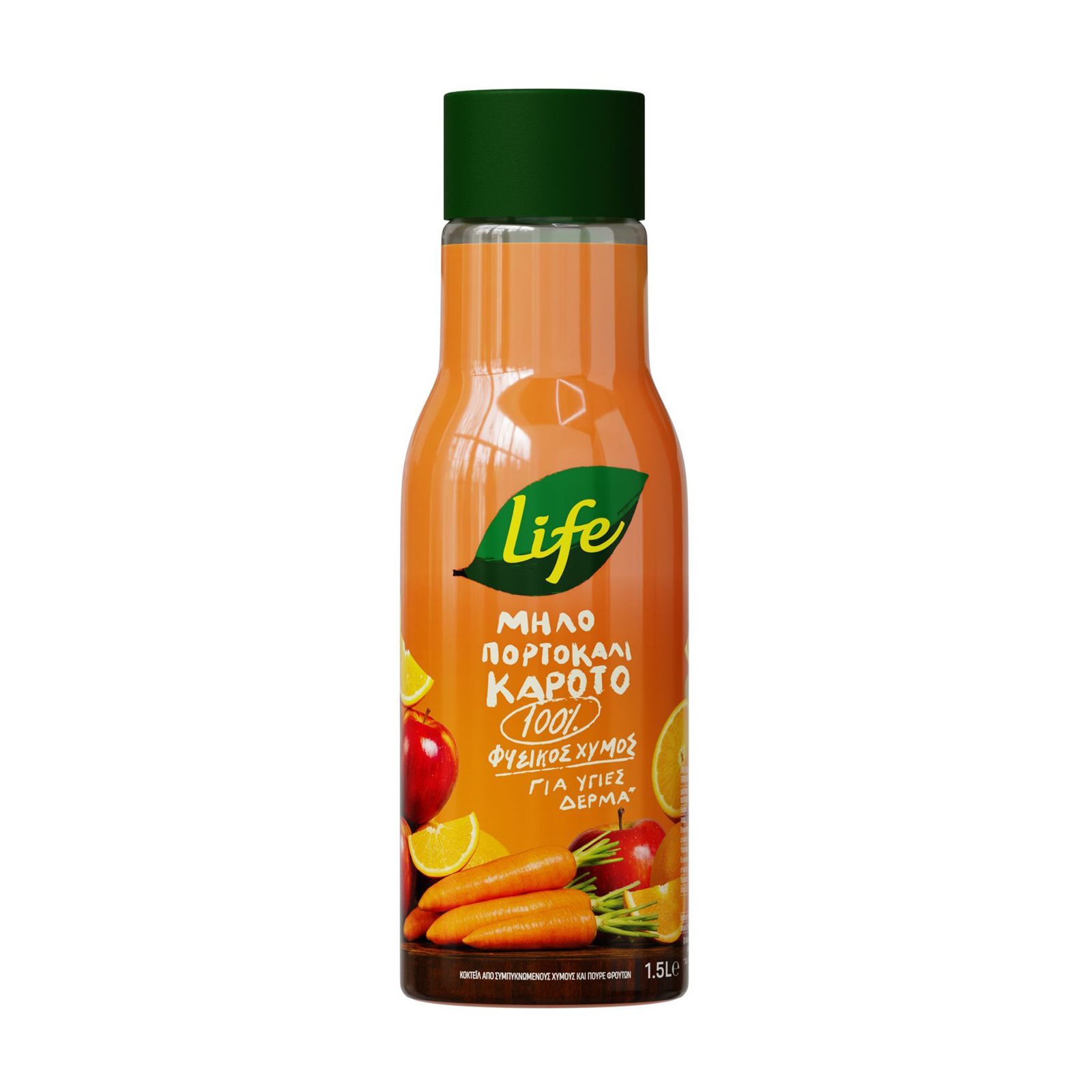 LIFE Φυσικός Χυμός Μήλο Πορτοκάλι Καρότο 1,5lt