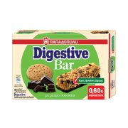 ΠΑΠΑΔΟΠΟΥΛΟΥ Digestive Bar Μπάρες Δημητριακών με Μαύρη Σοκολάτα Χωρίς ζάχαρη 5x28gr 