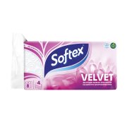 SOFTEX Velvet Χαρτί Υγείας 4 Φύλλων 8τεμ 824gr