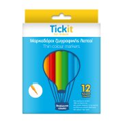 TICKIT Μαρκαδόροι Ζωγραφικής Λεπτοί 12τεμ