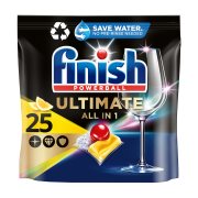 FINISH Powerball Ultimate All in 1  Απορρυπαντικό Πλυντηρίου Πιάτων Ταμπλέτες Λεμόνι 25τεμ 