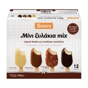 BONORA Μίνι Ξυλάκια Mix Βανίλια με Επικάλυψη Σοκολάτας 12τεμ 429g