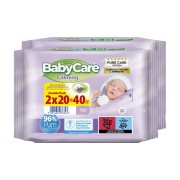 BABYCARE Calming Μωρομάντιλα με Εκχυλίσματα Λεβάντας & Βαμβακιού 2x20τεμ