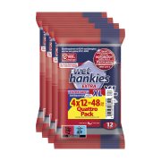 WET HANKIES Extra Safe Υγρομάντιλα Αντιβακτηριδιακά XL 4Χ12τεμ