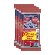 WET HANKIES Extra Safe Υγρομάντιλα Αντιβακτηριδιακά 4x12τεμ 