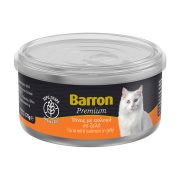 BARRON Premium Υγρή Τροφή Γάτας Τόνος με Σολομό σε Ζελέ Χωρίς σιτηρά 170g