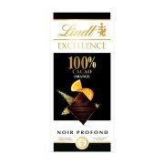 LINDT Excellence Σοκολάτα Υγείας με 100% Κακάο & Πορτοκάλι 50g