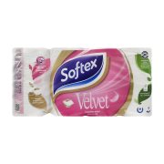 SOFTEX Velvet Χαρτί Υγείας 4 Φύλλων 8τεμ 824g