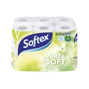 SOFTEX Pure & Soft Χαρτί Υγείας 2 Φύλλων 10τεμ +2δώρο 744gr