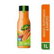 LIFE Φυσικός Χυμός Μήλο Πορτοκάλι Καρότο 1lt