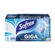 SOFTEX Giga Χαρτοπετσέτες Λευκές 180 φύλλα +20 φύλλα  Δώρο 306gr