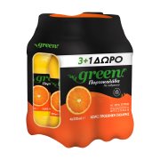 GREEN Αναψυκτικό Πορτοκαλάδα με Ανθρακικό Χωρίς προσθήκη ζάχαρης 3x330ml +1 Δώρο