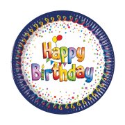 DECORATA Πιάτα Μεσαία Χάρτινα με σχέδιο Happy Birthday 0% Πλαστικό 20cm 8τεμ