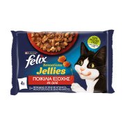 FELIX Sensations Υγρή Τροφή Γάτας Ποικιλία Εξοχής σε ζελέ 4x85gr