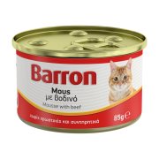 BARRON Υγρή Τροφή Γάτας Μους με Βοδινό 85g