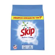 SKIP Active Clean Απορρυπαντικό Πλυντηρίου Ρούχων Σκόνη 20 πλύσεις