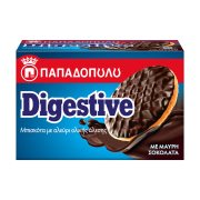 ΠΑΠΑΔΟΠΟΥΛΟΥ Digestive Μπισκότα με Επικάλυψη Μαύρης Σοκολάτας 200g