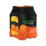 GREEN Αναψυκτικό Πορτοκαλάδα με Ανθρακικό Χωρίς προσθήκη ζάχαρης 4x330ml