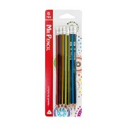 MR PENCIL Μολύβια Ριγέ HB με Γόμα Λευκή 6τεμ