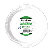 KOKLIKO Πιάτα Χάρτινα 0% Πλαστικό Λευκά 19,5cm 10τεμ