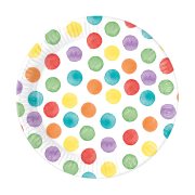 DECORATA Πιάτα Μεγάλα Χάρτινα με σχέδιο Dots 0% Πλαστικό 23cm 8τεμ