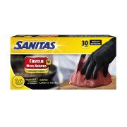 SANITAS Γάντια Νιτρίλιου Μιας Χρήσης Μαύρα Medium 30τεμ