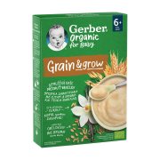 GERBER Grain & Grow Κρέμα με Σιτάρι & Βρώμη με Γεύση Βανίλιας Βιολογική Χωρίς προσθήκη ζάχαρης 200gr