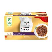 PURINA Gourmet Gold Ζουμερός Πειρασμός Υγρή Τροφή Γάτας με Βοδινό & Κοτόπουλο 4x85gr