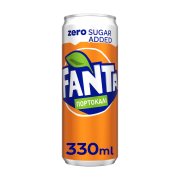 FANTA Zero Αναψυκτικό Πορτοκαλάδα με Ανθρακικό Χωρίς προσθήκη ζάχαρης 330ml