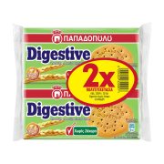 ΠΑΠΑΔΟΠΟΥΛΟΥ Digestive Μπισκότα Ολικής Άλεσης Vegan Χωρίς ζάχαρη 2x250g