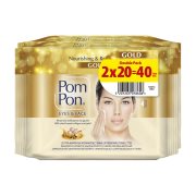 POM PON Eyes & Face Υγρά Μαντιλάκια Ντεμακιγιάζ Gold 2x20τεμ
