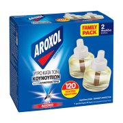 AROXOL Liquid Prallethrin Εντομοκτόνο Υγρό για Κουνούπια & Κουνούπι Τίγρης Ανταλλακτικό 2X45ml 