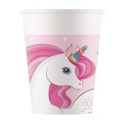 DECORATA Ποτήρια Χάρτινα 0% Πλαστικό Unicorn Rainbow Colors 23cm 8τεμ