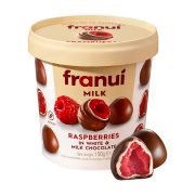 FRANUI Σμέουρα με Επικάλυψη Λευκής Σοκολάτας και Σοκολάτας Γάλακτος Χωρίς γλουτένη 150g