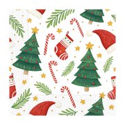 DECORATA Χαρτοπετσέτες Χριστουγεννιάτικες Λευκές Ornaments 33X33cm 3 Φύλλων 20τεμ 85g