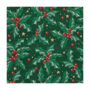 DECORATA Χαρτοπετσέτες Χριστουγεννιάτικες Πράσινες Poinsettia 33X33cm 3 Φύλλων 20τεμ 85g