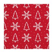 DECORATA Χαρτοπετσέτες Χριστουγεννιάτικες Κόκκινες Trees & Snowflakes 3φύλλων 33x33cm 20τεμ 85g