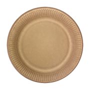 KOKLIKO Πιάτα Χάρτινα 0% Πλαστικό Kraft 23cm 10τεμ