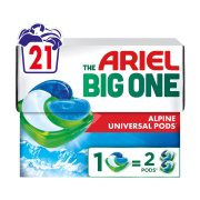 ARIEL Pods Big One Απορρυπαντικό Πλυντηρίου Ρούχων Alpine 21 κάψουλες