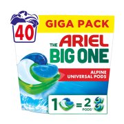 ARIEL Pods Big One Απορρυπαντικό Πλυντηρίου Ρούχων Alpine 40 κάψουλες
