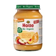 HOLLE Φρουτοπουρές Μήλο & Ροδάκινο από 5+ μηνών Βιολογικός Χωρίς γλουτένη Χωρίς προσθήκη ζάχαρης 190g