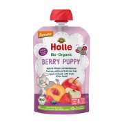 HOLLE Berry Puppy Φρουτοπουρές Μήλο Ροδάκινο & Φρούτα του Δάσους από 8+ μηνών Βιολογικός Χωρίς προσθήκη ζάχαρης 100g