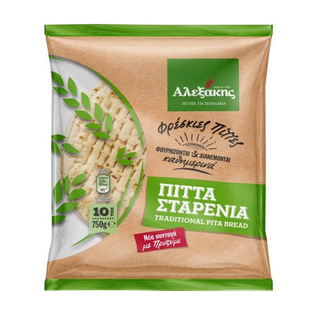 ΑΛΕΞΑΚΗΣ Πίτες Σταρένιες με Προζύμι 10τεμ 750g