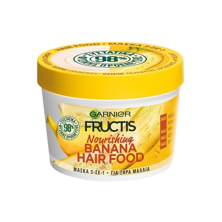 FRUCTIS Μάσκα Μαλλιών Hair Food 3σε1 Banana Ξηρά Vegan 390ml