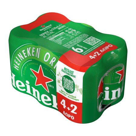 HEINEKEN Μπίρα Lager 4x330ml +2 Δώρο
