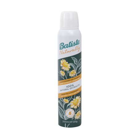 BATISTE Naturally Dry Σαμπουάν Μαλλιών Πράσινο Τσάι & Χαμομήλι Vegan 200ml