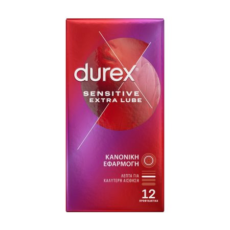 DUREX Sensitive Extra Lube Προφυλακτικά Κανονική Εφαρμογή 12τεμ